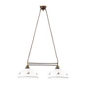 люстра с двумя плафонами из состаренной латуни