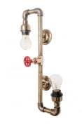 Contorted Industrial Pipe Double Sconce бра FOS Lighting Tap-UpDown-Antq-WL2