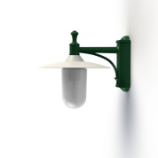 настенный светильник с зелёным корпусом и матовым плафоном