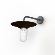 настенное бра коричневого цвета с металлическим отражателем