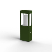 садовый боллард с зелёным корпусом и прозрачным плафоном