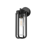 уличный настенный светильник с цилиндрической стеклянной колбой