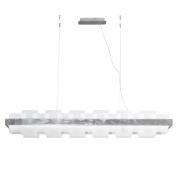 подвесная люстра с плоскими дисками цвета серебро