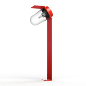 садовый боллард с овальным плафоном и красной арматурой