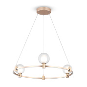 подвесной светильник кольцевой формы с шаровыми плафонами и золотистым покрытием