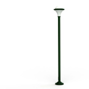 уличный фонарный столб с цилиндрическим плафоном и зелёным основанием