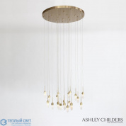 Leo Chandelier-20 Drop Round-Satin Brass Global Views люстра