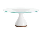DOLLY Круглый стеклянный стол и основание из агломерированного мрамора Tonin Casa