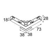 наружное соединение трека 48V под углом 90° для шинопровода