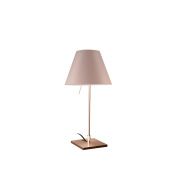 прикроватный светильник с пудровым коническим абажуром