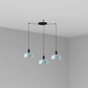 подвесной светильник серо-голубой глянцевый 3 плафона