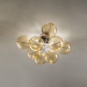 Metal Lux Atom PL 2L современный потолочный светильник с двумя лампами прозрачный светлый янтарный 255.340.06