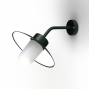 настенный светильник с металлическим плафоном и рассеивателем серого цвета