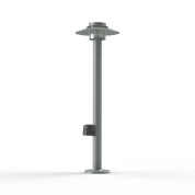 садовый светильник с розеткой и серым отражателем