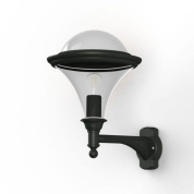 уличное настенное бра с куполообразным плафоном и корпусом серого цвета