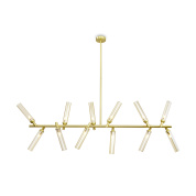 подвесной светильник с пересекающимися цилиндрами и золотой отделкой