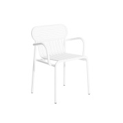 M0740309 WEEK-END Petite Friture Обеденный стул с подлокотниками садовый металлический белый