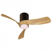 потолочный вентилятор с декоративным корпусом и деревянными лопастями
