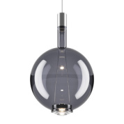 люстра с крупным сферическим плафоном из серого стекла