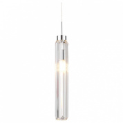 подвесной светильник с узким цилиндрическим плафоном из прозрачного стекла