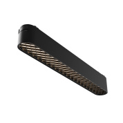 магнитный линейный светильник черного цвета с вытянутым корпусом и решетчатой оптикой Radity 35мм