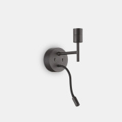 настенный светильник с черным абажуром и гибким кабелем