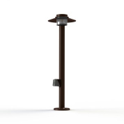 садовый светильник с розеткой и коричневым отражателем