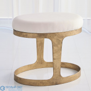 Oslo Stool-Gold w/Muslin Cushion Global Views стул