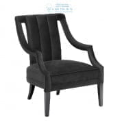 112178 Chair Ermitage roche black velvet  Eichholtz