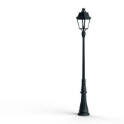 уличный фонарный столб с корпусом под патину и стеклянным плафоном