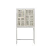 2596-0100 Air Design House Stockholm Высокий шкаф с белым корпусом и ротанговыми дверцами
