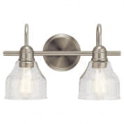 Avery 14.75" 2 Light Vanity Light with Clear Seeded Glass Brushed Nickel настенный светильник 45972NI Kichler