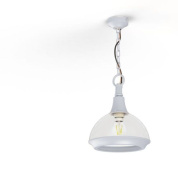 подвесной светильник с одним купольным плафоном на белом подвесе