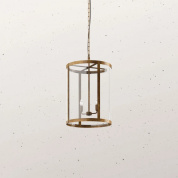 подвесной светильник с цилиндрическим металлическим корпусом и прозрачным стеклом