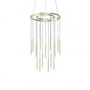 00-6067-27-27 подвесной светильник Leds C4 Candle 18 Bodies Chandelier латунь