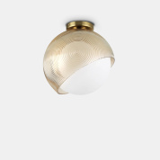 потолочный накладной светильник с полусферическим металлическим корпусом увеличенного диаметра