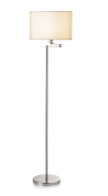 напольный светильник с цилиндрическим текстильным абажуром на прямой стойке
