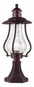 уличный наземный светильник с прозрачным плафоном в бронзовом корпусе
