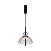 подвесной светильник с полусферическим металлическим плафоном черного цвета