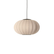 KWO57 SS LED Made by Hand Knit-Wit Подвесной светильник с овальным текстильным абажуром песочного цвета с LED