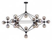 люстра на штанге с многослойной конструкцией и стеклянными шарами в стиле лофт