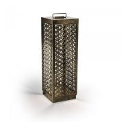 уличный фонарь прямоугольной формы из антикварной латуни с узорной решеткой