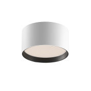 потолочный светильник белого цвета с металлическим кольцом