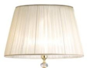 абажур к настольной лампе конической формы из светлой плиссированной ткани