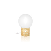 подвесной светильник с круглым плафоном и золотистым основанием