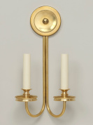 двухрожковый настенный светильник с латунным основанием