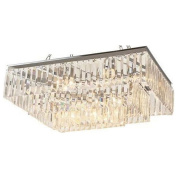 подвесной светильник прямоугольной формы с каскадом из хрустальных подвесок