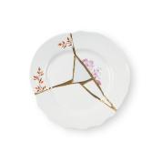 SE09601 Seletti Kintsugi фарфоровая десертная тарелка с золотыми линиями в стиле кинцуги