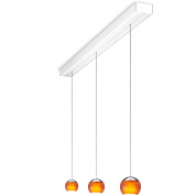 подвесной светильник с двойным плафоном янтарного оттенка