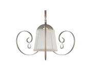 настенный светильник с изогнутыми элементами и полупрозрачным плафоном кремово-золотистого цвета